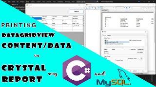 Printing Datagridview Content/Data in Crystal Report Using C# and MySQL