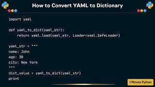 How to Convert YAML to Dictionary