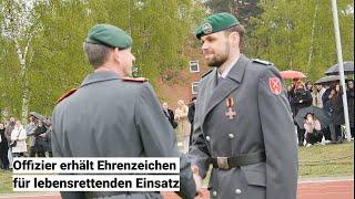 Offizier erhält Orden für lebensrettenden Einsatz: Ehrenkreuz der Bundeswehr