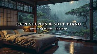 Warm Bedroom with Rain Sounds on the Windows - Relaxing Music for Deep Sleep, Healing of Stress