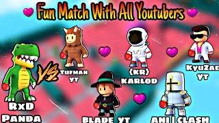 FUN MATCH WITH ALL STUMBLE GUYS YOUTUBER | TUFMAN PLAYZ | KARLOD GAMING | BLADE YT | STUMBLE PANDA |