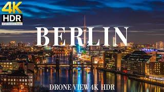 Berlin 4K drone view  Flying Over Berlin | Relaxation film with calming music - 4k HDR