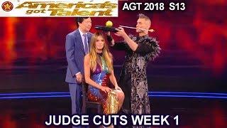 Aaron Crow mentalist Performance with Judges Comments America's Got Talent 2018 Judge Cuts 1 AGT