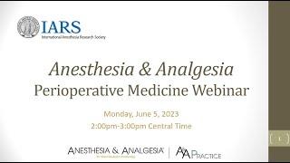 A&A Webinar: Perioperative Medicine High Impact Bundle