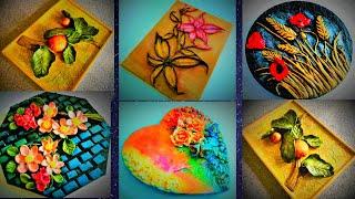 5 Best Clay Art Ideas on canvas | clay painting ideas | air dry clay | 3d clay art | wall decor