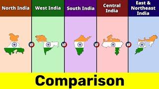 North india vs West India vs South India vs Central India vs East and Northeast India |Data Duck 2.o