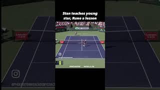 #stanwawrinka teaches #holgerrune a lesson!!....#tennis #indianwells2023 #tennismotivation