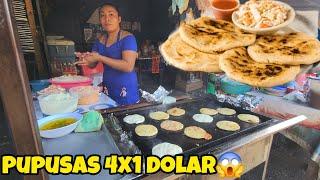 COMIENDO LAS PUPUSAS MAS BARATAS EN EL SALVADOR A CORA