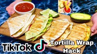 TIKTOK TORTILLA WRAP HACK | 4 EASY LUNCH AND BREAKFAST TORTILLA WRAP