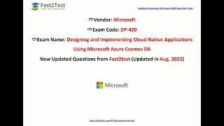 [Aug, 2022] Fast2test DP-420 PDF Dumps and DP-420 Exam Questions (16-31)