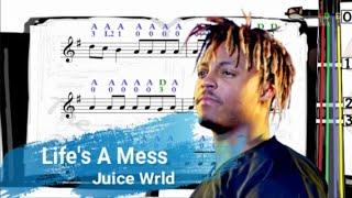 Life's A Mess | Juice Wrld | Violin SHEET MUSIC [With Fingerings] [Level 3]