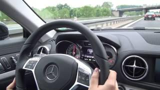 Mercedes SL 500 chasing a BMW M5 on German Autobahn Full HD