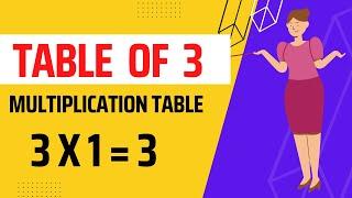 3-x1=3 Multiplication, Table of Three 3 Tables Song Multiplication Time of tables - MathsTables PDM