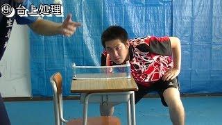 ping pong practice by a classroom desk