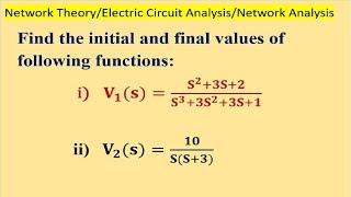 Numerical to calculate Initial and Final value of the given function.