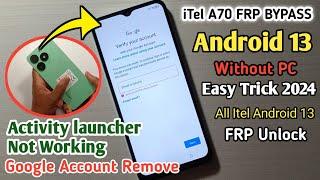 itel A70 (A665L) Frp bypass | All Itel Android 13 Google Account | Frp Bypass Itel A70 | Without PC