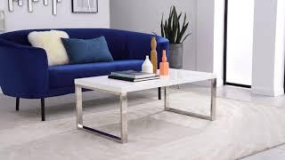 Tuscany White High Gloss and Chrome Coffee Table from Furniturebox UK