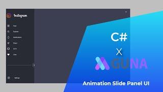 C# Ui - Animation Panel Slide UI | GunaFramework - VB.NET , C Sharp