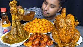 EATING MUTTON NALLI, PRAWN CURRY, WHOLE CHICKEN, QUAIL EGGS  & RICE | MUTTON CURRY EATING CHALLENGE