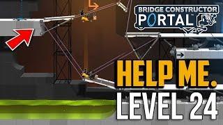 Bridge Constructor Portal : Level 24 Puzzle Solution