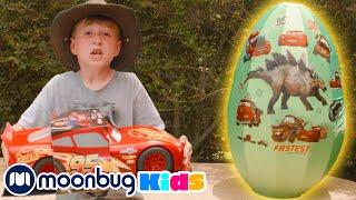 GIANT EGG SURPRISE: Cars 3 Edition @TRexRanch | Jurassic TV | Dinosaur Videos