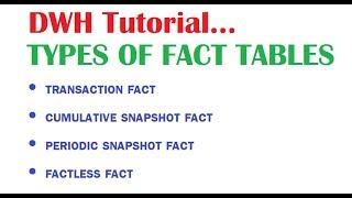 DWH Tutorial 15 : Types Of Fact Tables in Data Warehousing