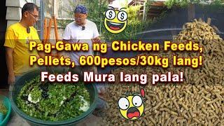 Pag-Gawa ng Chicken Feeds, Pellet, 600 Pesos/30kg lang pala!