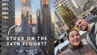 OUR FIRST DAY IN NEW YORK! hotel drama, CRUMBL Cookies, Broadway & The Rockefeller Tree!!