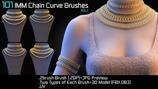 "101 IMM Chain Curve Brushes for ZBrush – Vol-1