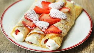 Strawberries & Cream Crepes In 15 Minutes Or Less.