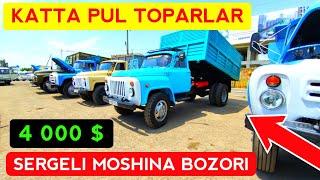 SERGELI MOSHINA BOZORI KATTA PUL TOPARLAR NARXLARI 2021 // ZIL 130 , GAZ 53 NARXLARI 