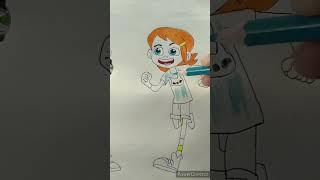 ben 10 and gwen tennyson #cartoon #drawing colouring #shorts