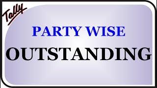 HOW TO CHECK PARTY WISE OUTSTANDING IN TALLY ERP 9 | NICT COMPUTER