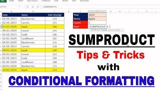 Sumproduct Magical Tips & Tricks with Conditional Formatting | Sumproduct Function Excel | #excel