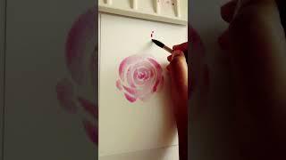 Easy Watercolour Rose. Happy Painting! #art #trending