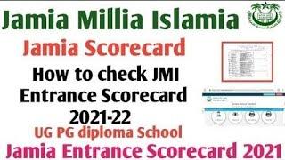 Jamia scorecard 2021 Jamia scorecard UG PG Diploma 2021 How to check JMI scorecard UG PG Diploma2021