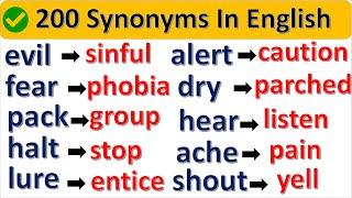 SYNONYMS: Learn 200 Important Synonym Words in English To improve Your English Vocabulary