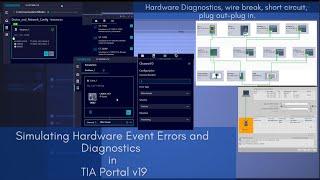 TIA Portal - Wire break, Short circuit, Device, Hardware Diagnostics Simulation on S7-PLC SIM V19 