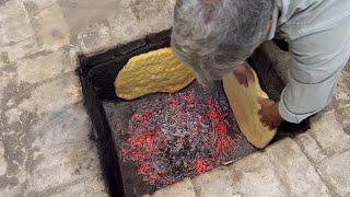 Traditional Iranian bread , Yazd . نان چهار سنگ ندوشن یزد