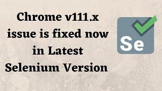 Chrome v111.x issue is fixed now in Latest Selenium Version 4.8.2
