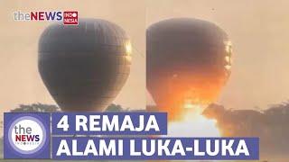 Detik-detik Balon Udara Berisi Petasan Meledak di Kawasan Persawahan