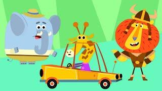 Mr. Lion and Mr. Giraffe's Vehicles Need Repairing | Mr. Monkey, Monkey Mechanic