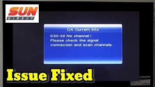 How to solve Sundirect No channel problem|E50-32 signal problem Sundirect | Sundirect factory reset