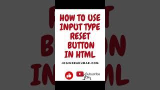 HOW TO CREATE HTML FORM WITH RESET BUTTON #html #reset #shorts