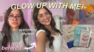 GLOW UP WITH ME  self care transformation routine, skincare, everything shower, etc