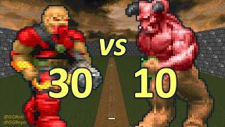 30 Chaingunners vs 10 Barons of Hell - Monster Infighting - Doom II Retro Battles