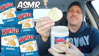 RUFFLES ORIGINAL POTATO CHIPS + RUFFLES ONION DIP *ASMR* (MUKBANG) *INTENSE CRUNCHY EATING SOUNDS*