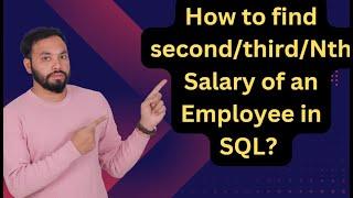 How to find second/third highest salary of an Employee from Employee Table using SQL Query?