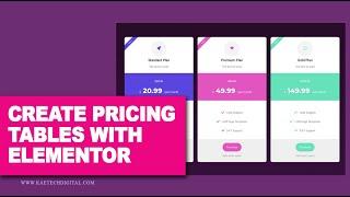 How to create beautiful Pricing Tables With Elementor Free Version