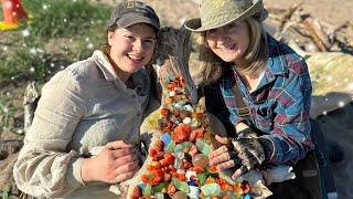 Finding Free Gemstones, Rare Sea Glass & Historic Finds on this Stunning Beach! Beachcombing Gems!